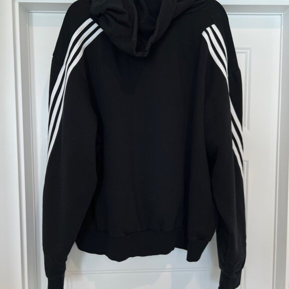Adidas Men Size 2XL Huskies Black Duo Bars Lifestyle Pullover Hooded Sweatshirt - Picture 4 of 8